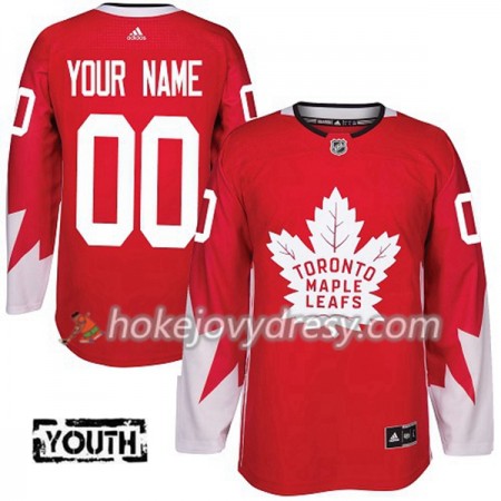 Dětské Hokejový Dres Toronto Maple Leafs Personalizované Červená 2017-2018 Adidas Alternate Authentic